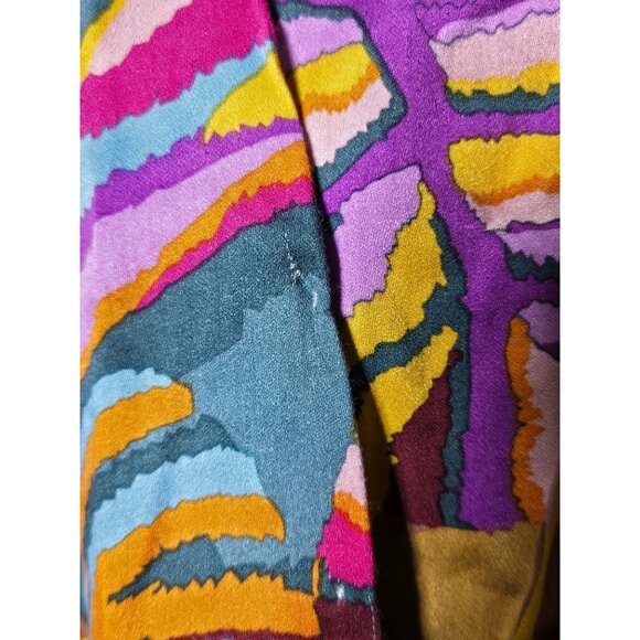 Haute Hippie Multicolor Abstract Print Long Sleeve Blouse Size Medium Retro Art - Picture 4 of 12